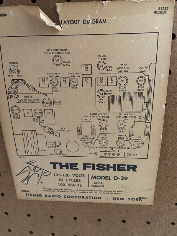 Chassis diagram Fisher console stereo 1964.jpg